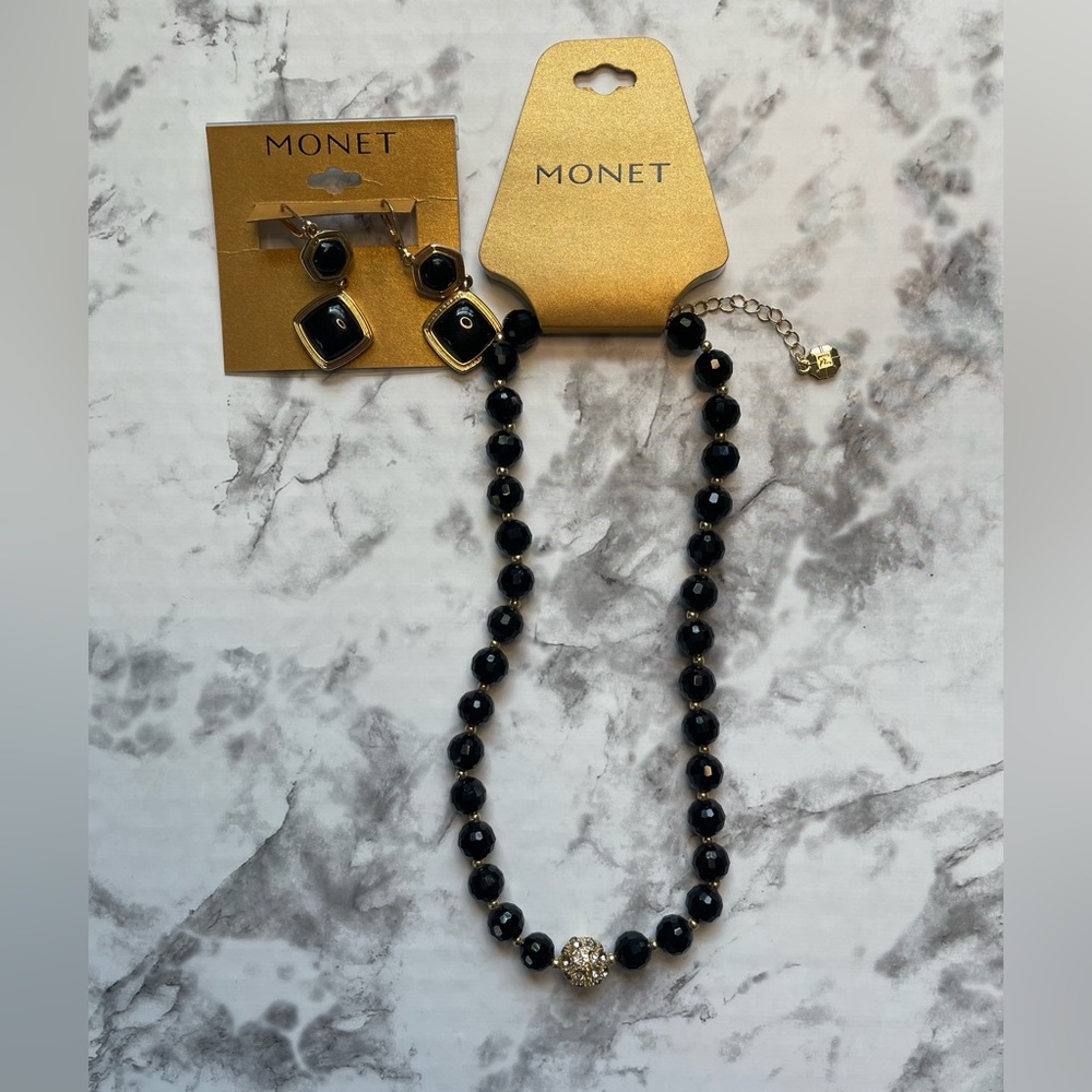 Monet collared necklace and matching earring set